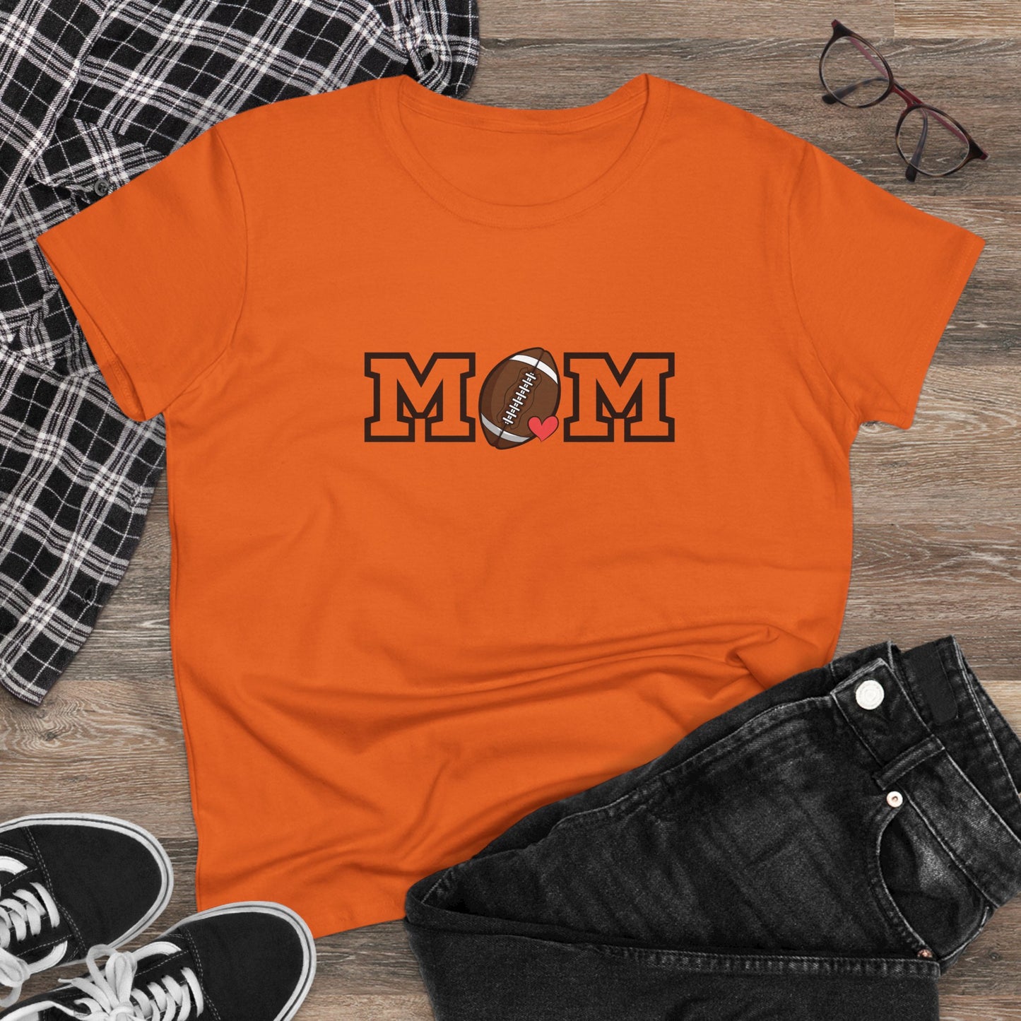 Football Mom Shirt, Sports Mom Gift, Cotton T-Shirt, Football Fan Apparel, Mother's Day Tee, Mom loves Football, Sports Mom