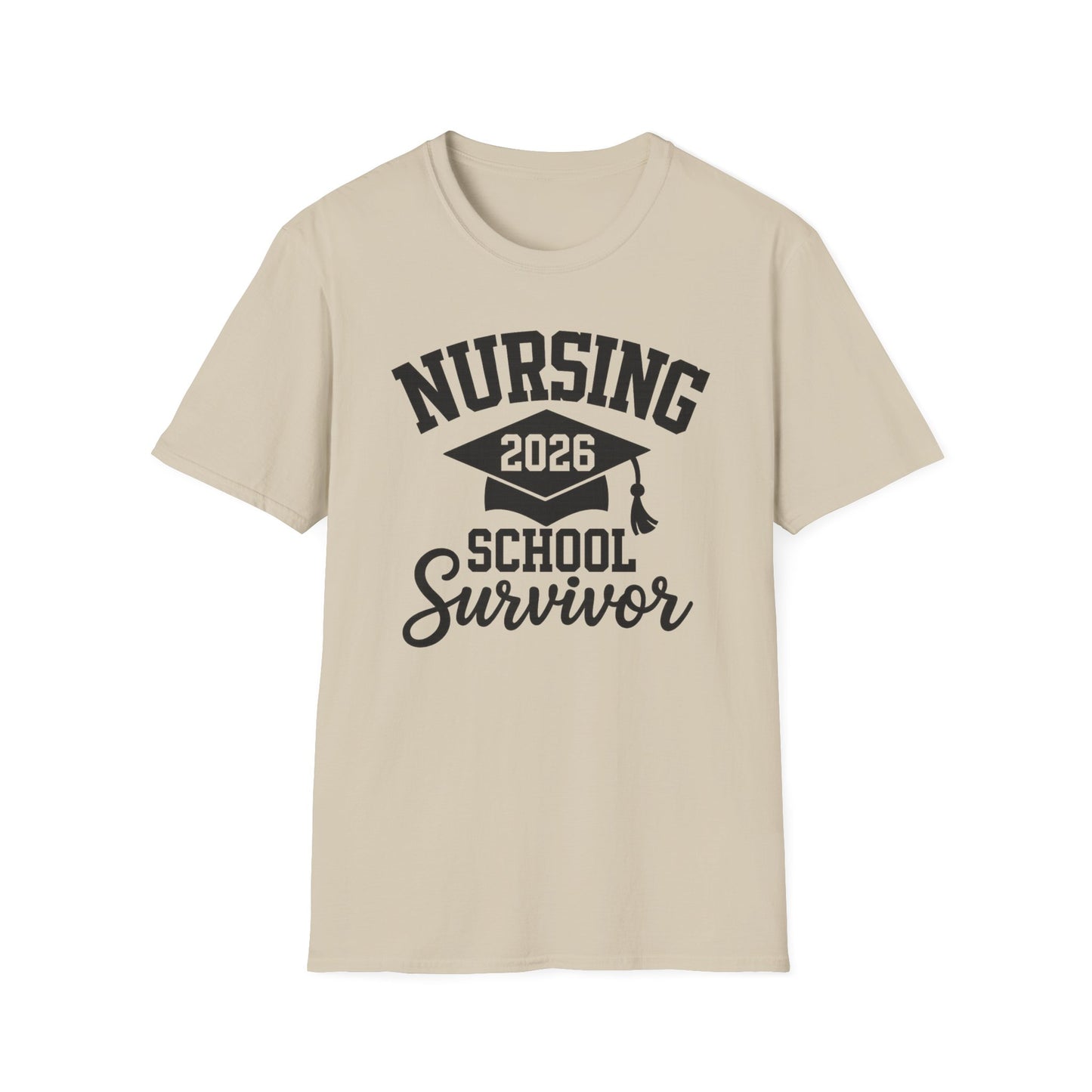 Nursing 2026 School Survivor T-Shirt, Nurse Graduation Shirt, RN Student Gift, Nursing School Grad Tee