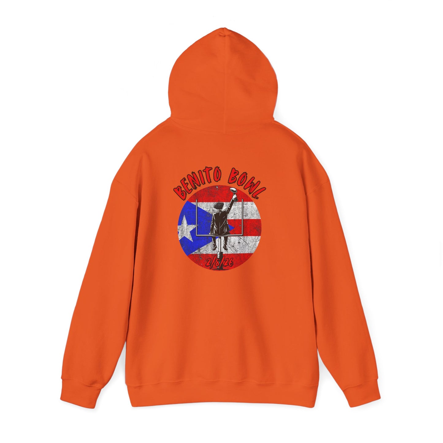 Benito Bowl 2/8/26 Hoodie – Puerto Rico Heritage, Boricua Pride Football Benito Fan Hoodie