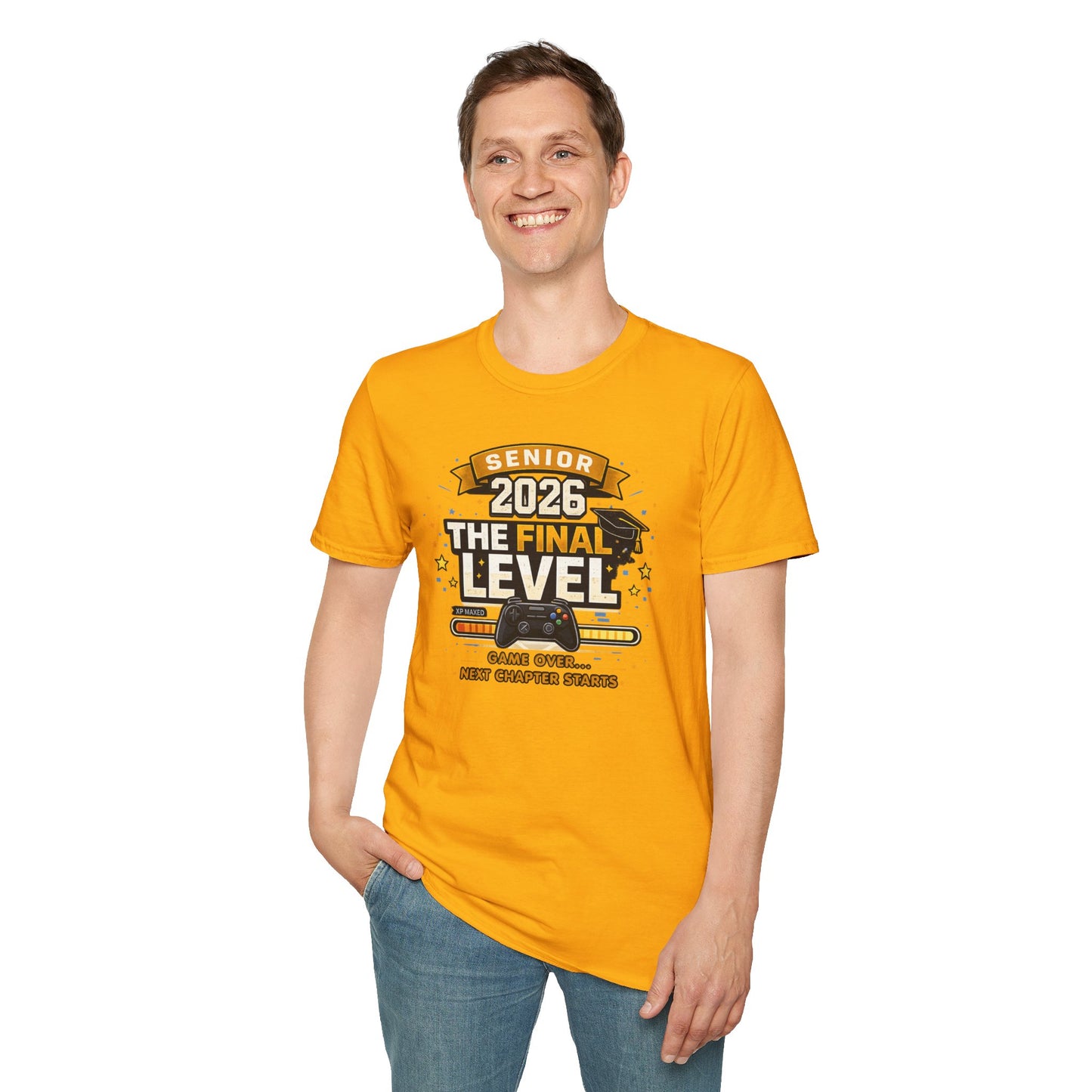 Senior 2026 The Final Level Gamer Graduation T-Shirt, Class of 2026 Game Over Next Chapter Starts Tee for Boys Girls Grad