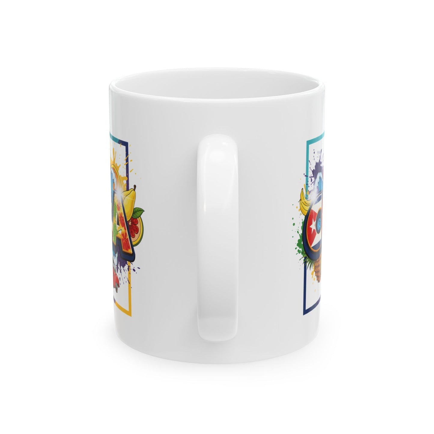 Colorful Cuban Flag Ceramic Mug, 11oz 15oz - Vibrant Cuba Souvenir Coffee Cup, Patriotic Tea Mug, Cuban American Gift, Kitchen Decor