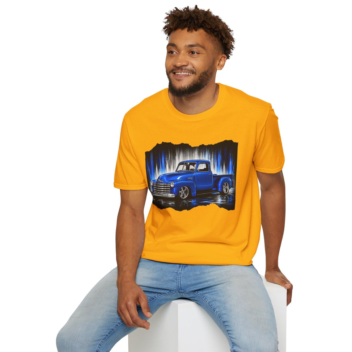 Vintage Truck Shirt, Blue Pickup Truck Tee, Classic Truck Graphic Shirt, Truck Enthusiast Gift, Retro Auto Unisex Tee