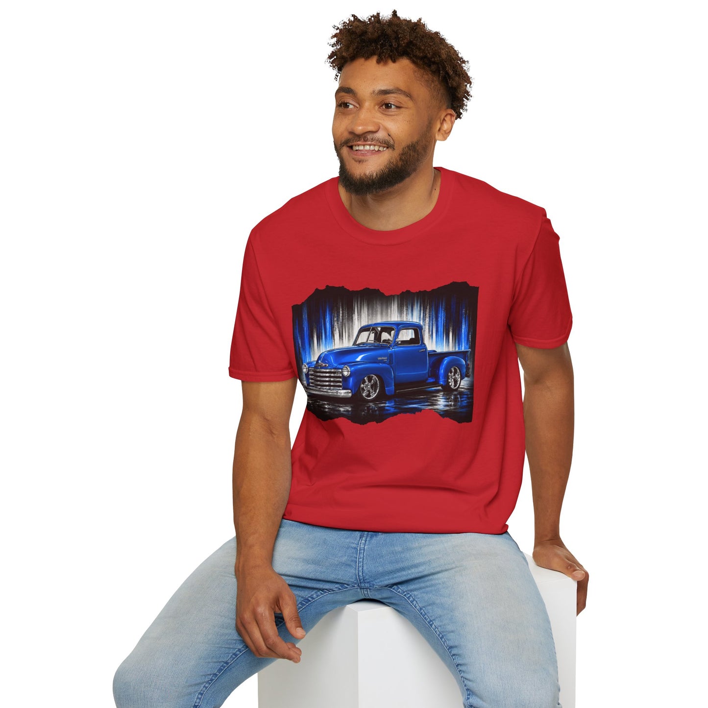 Vintage Truck Shirt, Blue Pickup Truck Tee, Classic Truck Graphic Shirt, Truck Enthusiast Gift, Retro Auto Unisex Tee