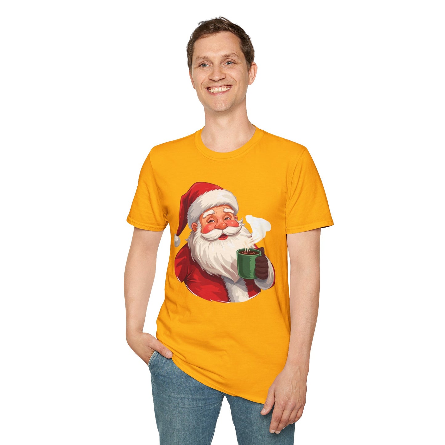Santa enjoying Hot Chocolate Shirt, Family Christmas Shirts, Christmas T Shirt, Holiday Shirt, Cute Xmas Shirt for the family, Holiday Gift