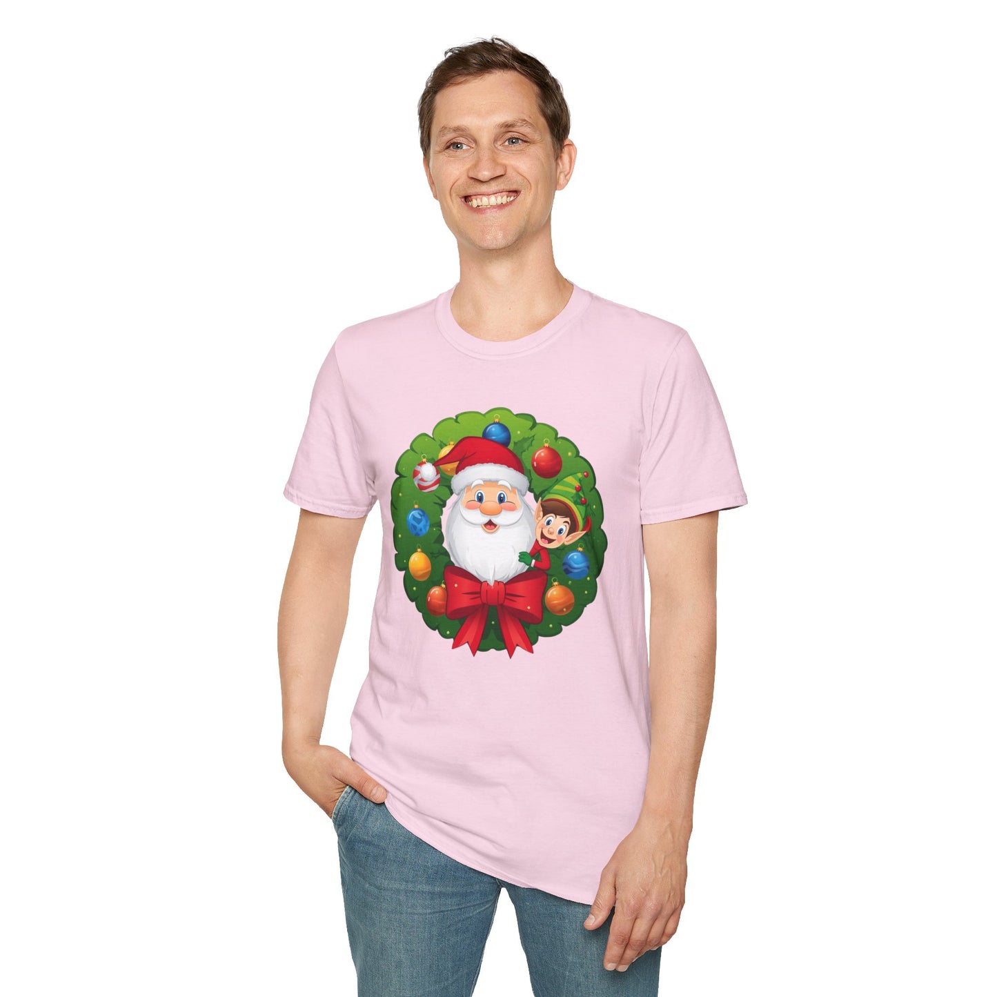 Santa and Elf on a Wreath Shirt, Family Christmas Shirts, Christmas T Shirt, Holiday Shirt, Cute Xmas Shirt for the family, Holiday Gift