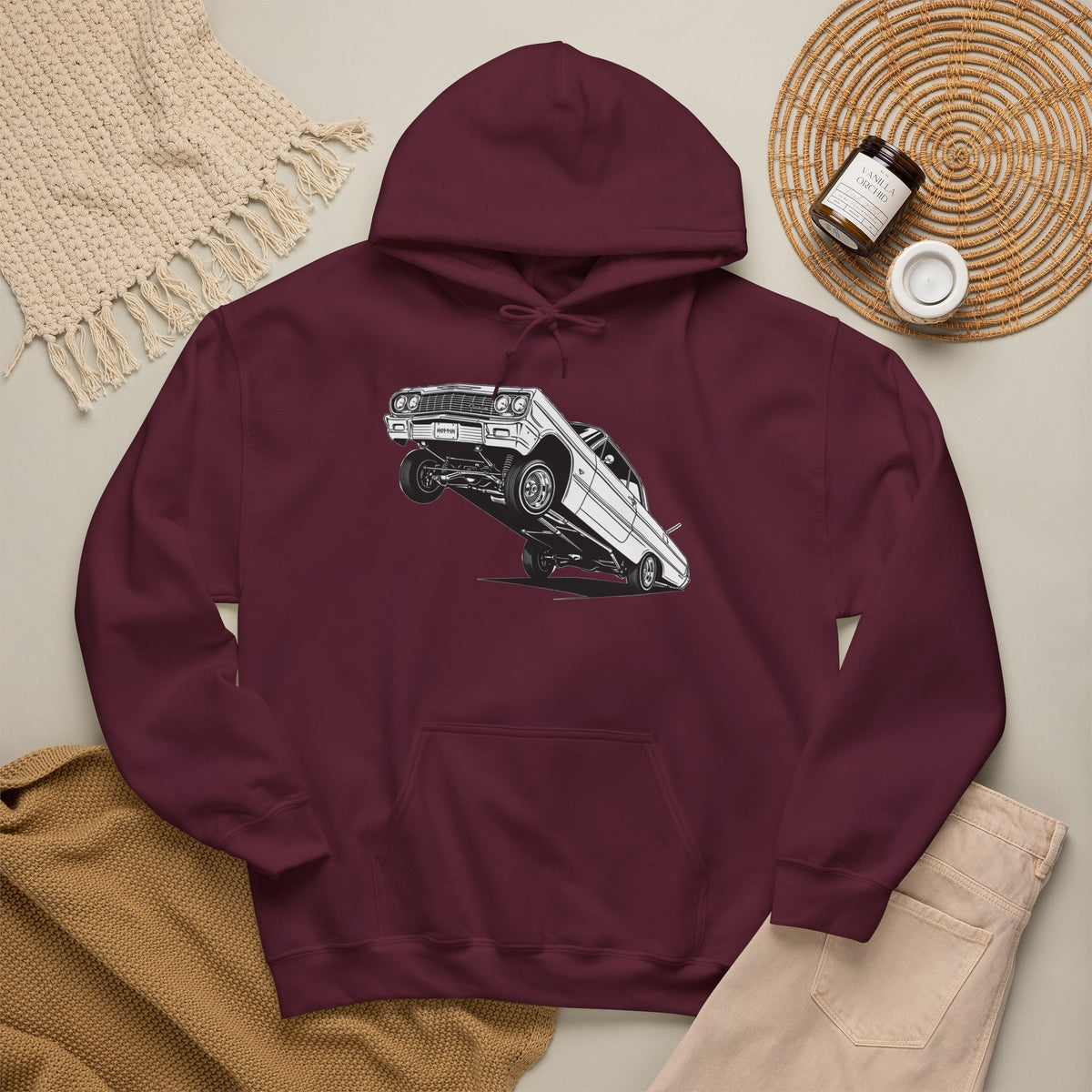 Classic Car Hoodie, Lowrider Car Hoodie, Vintage Auto Hoodie, Car Enthusiast Sweatshirt, Unisex Automotive Hoodie
