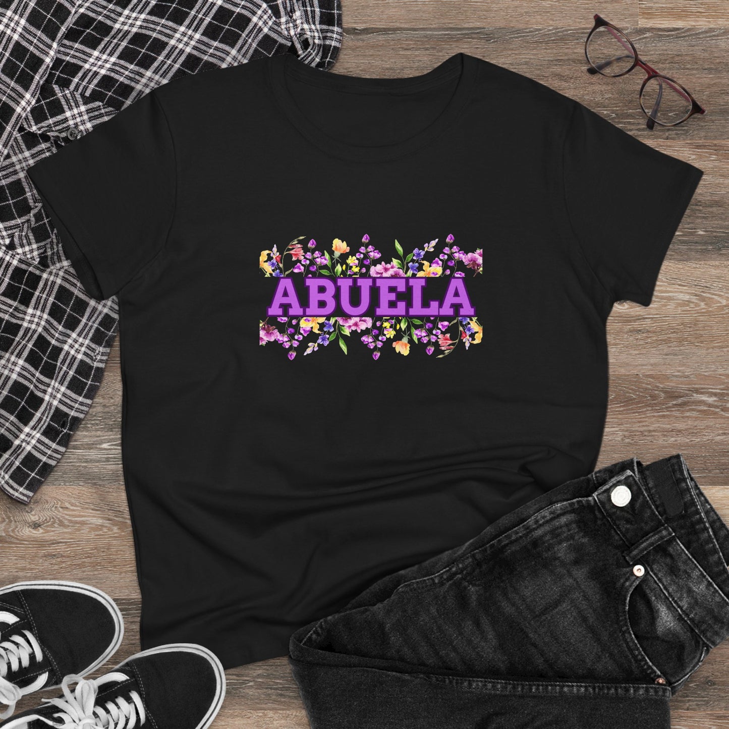 Abuela con Flores Shirt, Gift for Grandma, Gift for Abuela, Mothers Day Gift, Dia de las madres regalo, Abuela Gifts, Gift for Mom