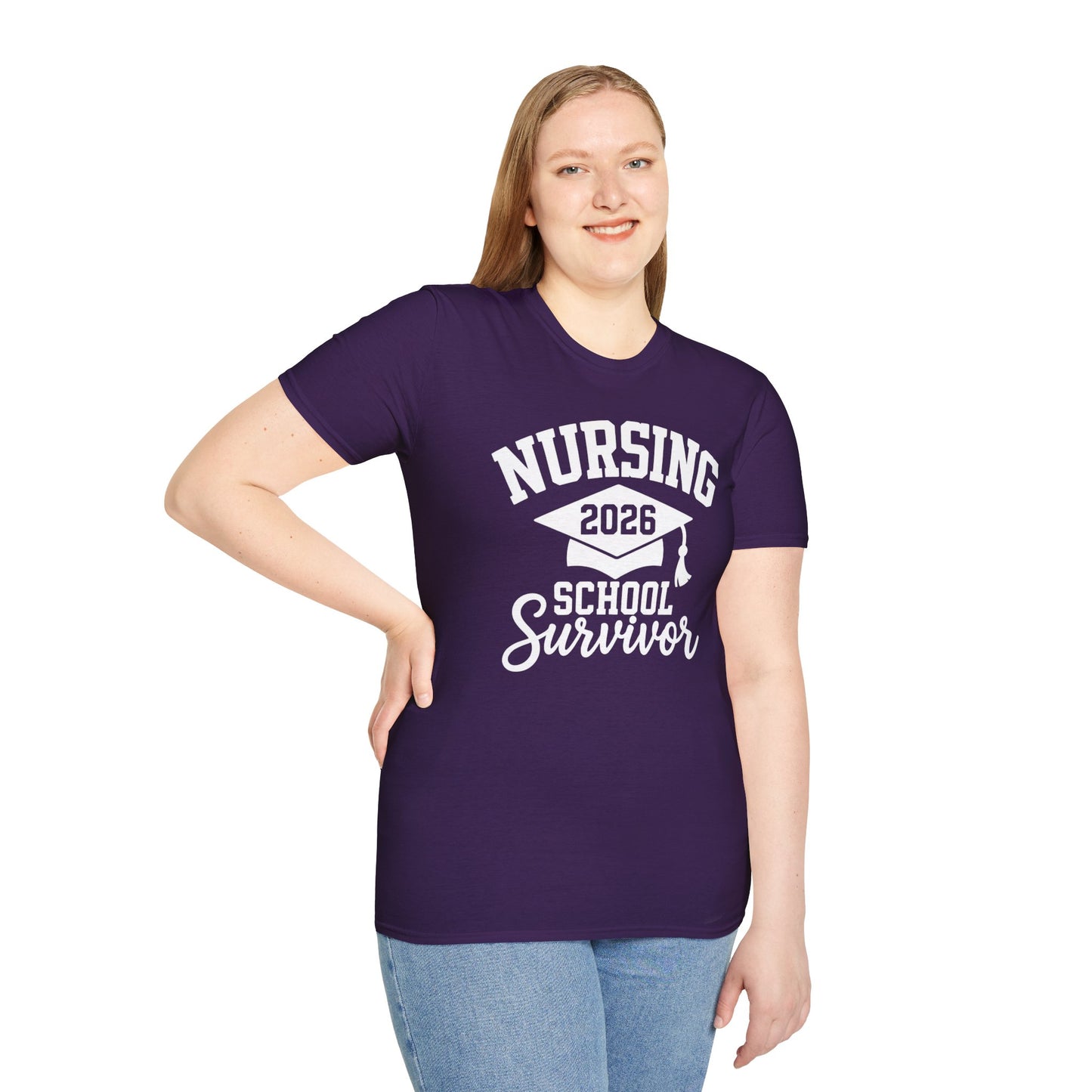 Nursing 2026 School Survivor T-Shirt, Nurse Graduation Shirt, RN Student Gift, Nursing School Grad Tee