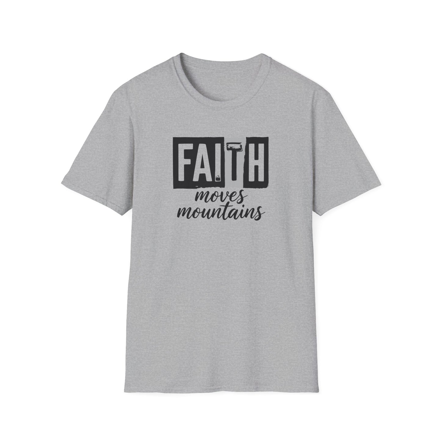 Faith Moves Mountains T-Shirt – Inspirational Christian Shirt, Bible Verse Faith Tee, Motivational Religious Apparel
