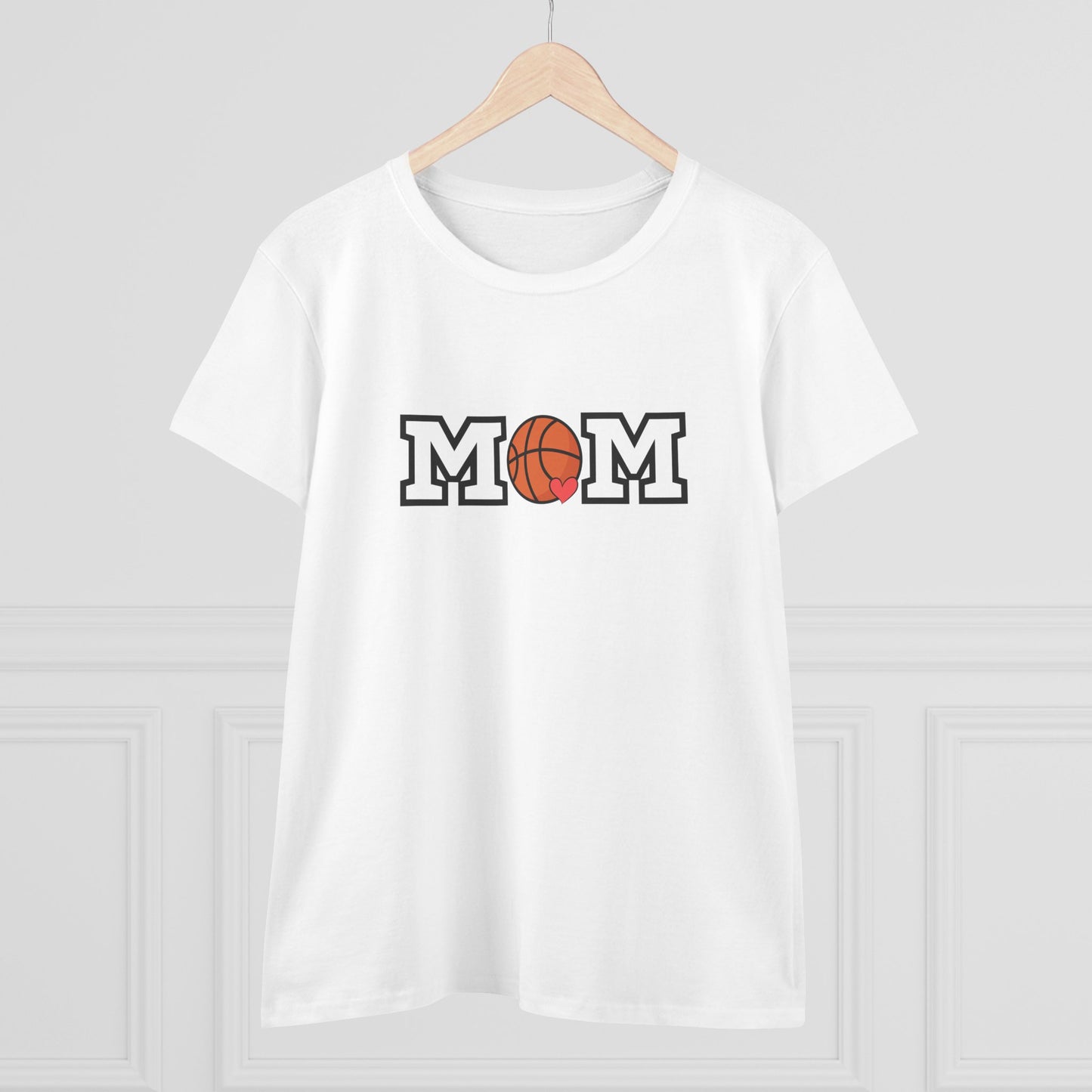 Basketball Mom Shirt, Sports Mom Gift, Cotton T-Shirt, Basketball Fan Apparel, Mother's Day Tee, Mom loves Basketball, Sports Mom