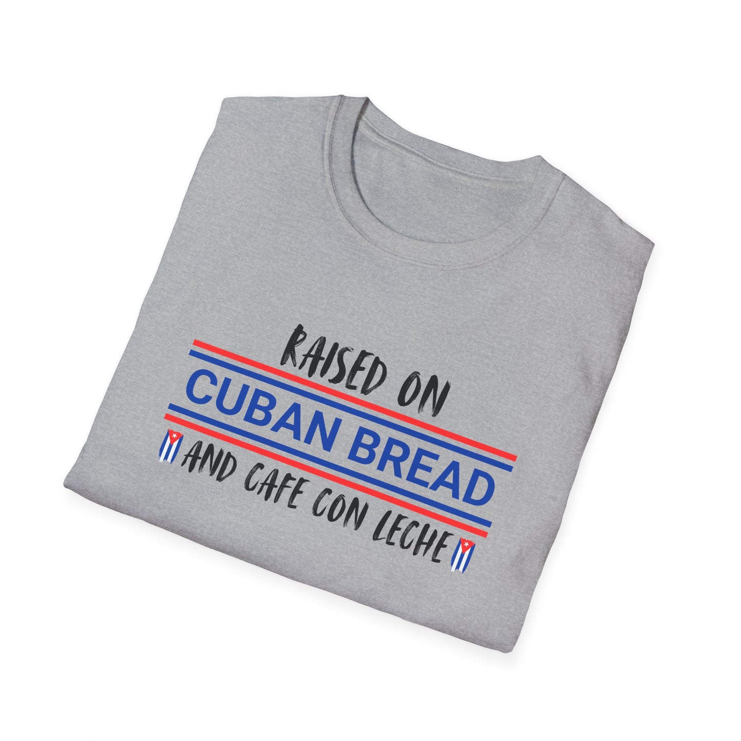 Raised on Cuban Bread and Cafe Con Leche T-Shirt, Cute Graphic Tee for Hispanic Heritage, Cuban Food Heritage Latin roots Tee, Hispanic Gift