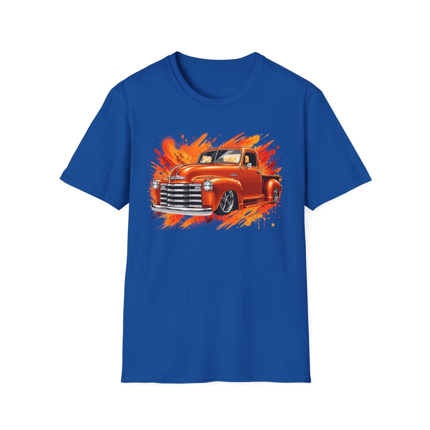 Orange Classic Truck T-Shirt, Vintage Pickup Graphic Tee, Custom Truck Shirt for Car Lovers