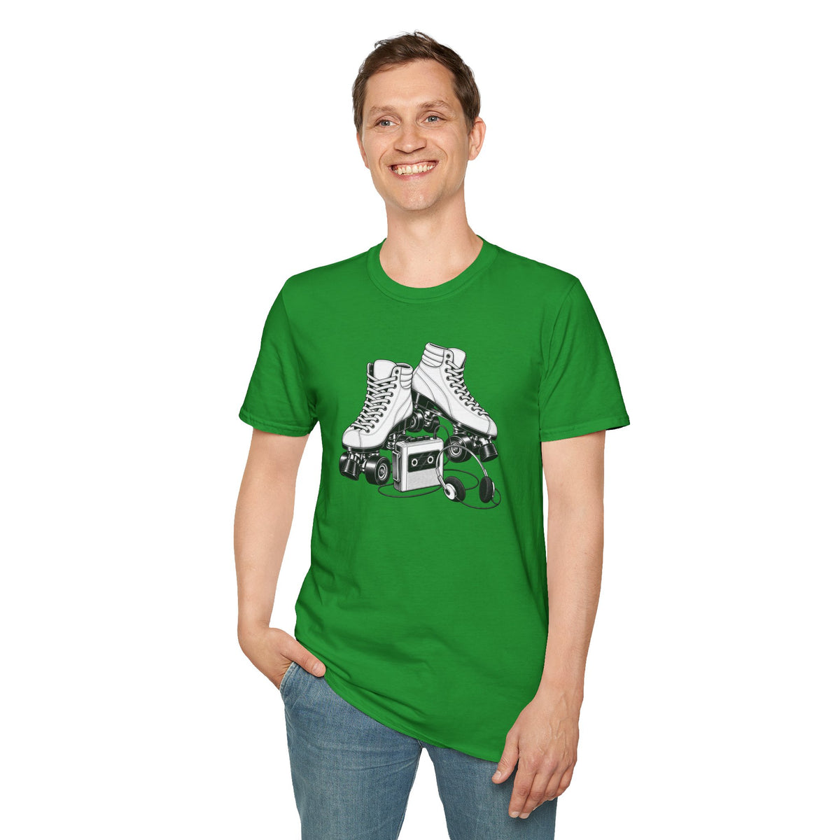 Roller Skate T-Shirt, Retro Cassette Tee, Vintage Roller Rink Shirt, Music Lover Gift, Skater Tee