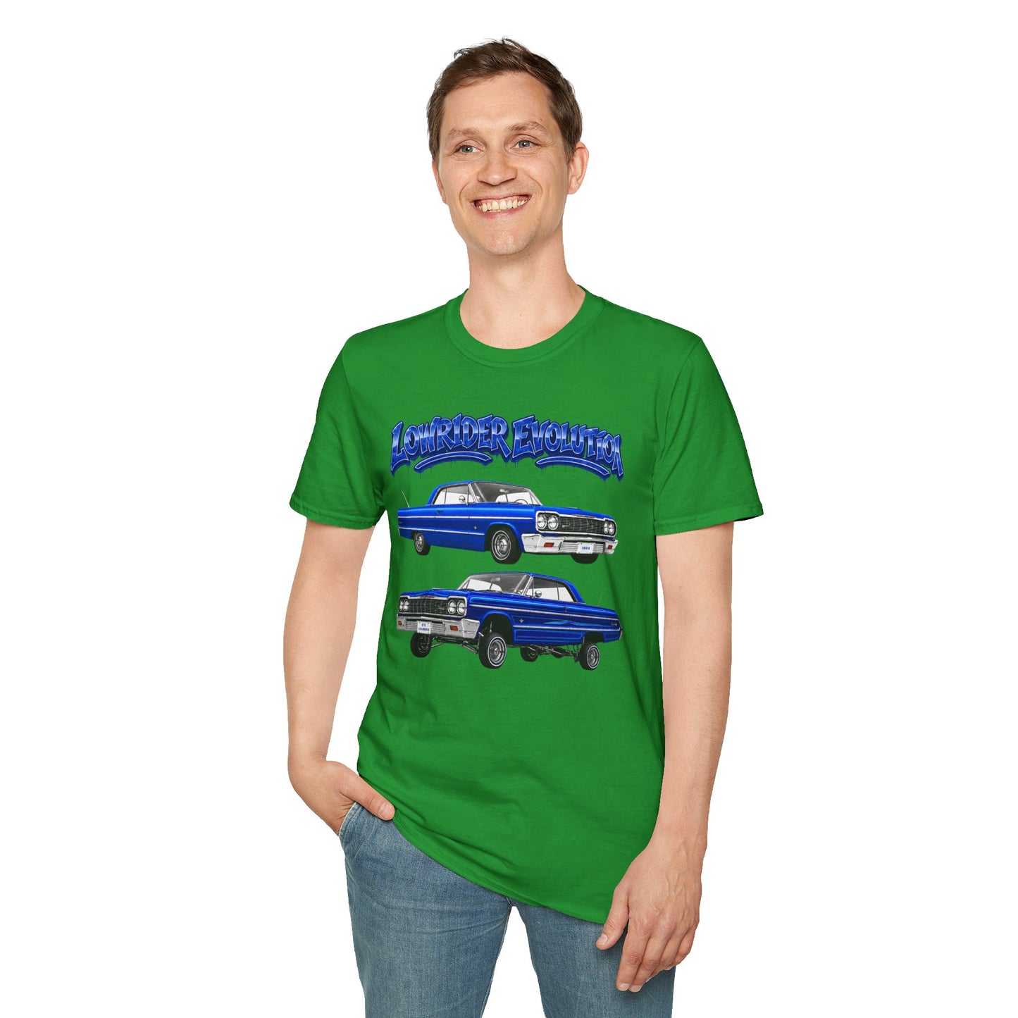 Classic Lowrider Shirt, Lowrider Evolution Tee, Blue Vintage Car Shirt, Car Enthusiast Gift, Retro Auto Graphic Tee