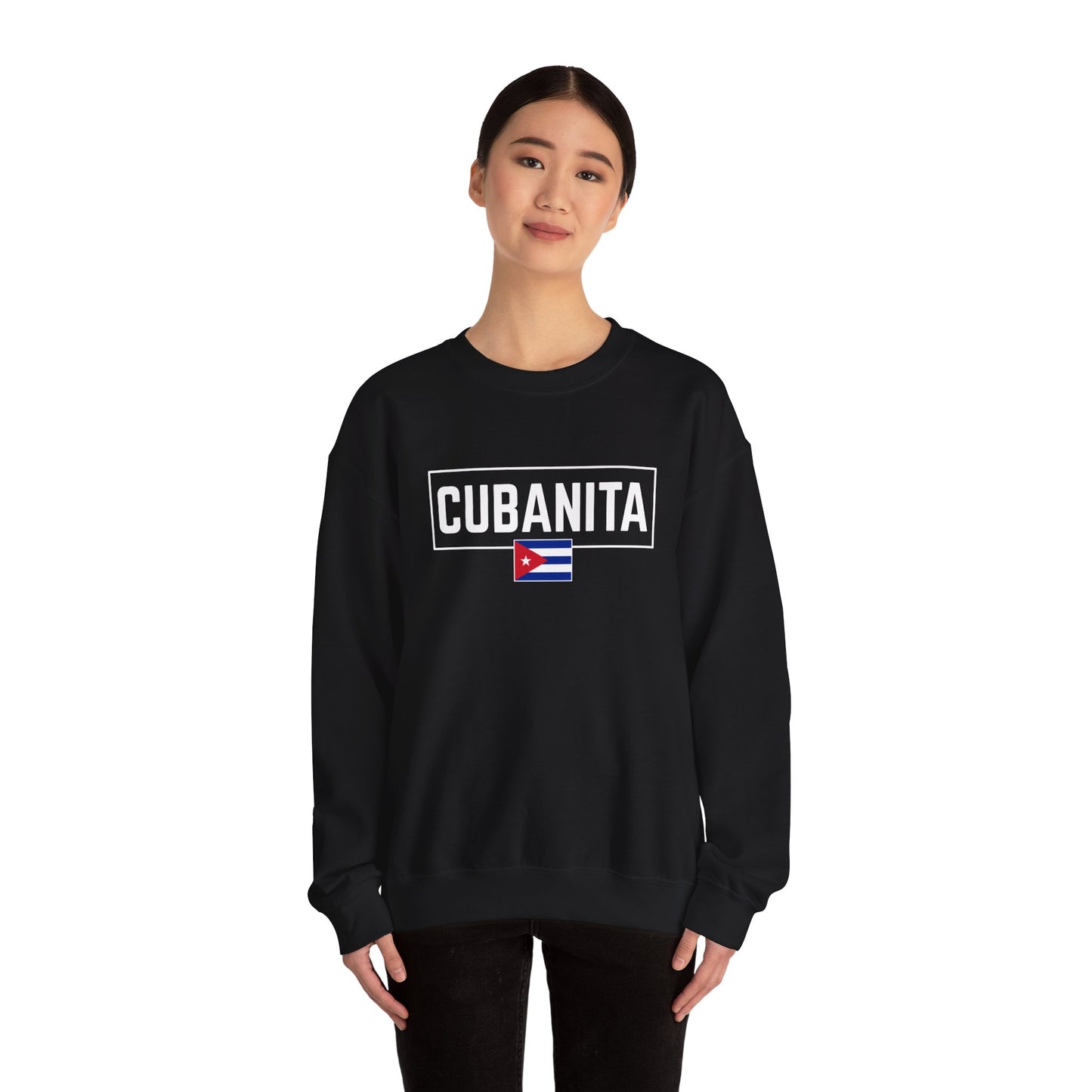 CUBANITA Sweatshirt – Cuban Flag Sweatshirt for Women, Latino Pride Sweatshirt, Cuba Heritage Top, Cuban Culture Graphic Sweatshirt
