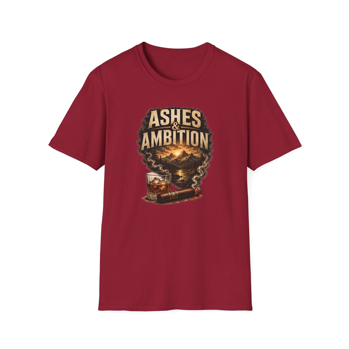 Ashes & Ambition Mountain Retreat T-Shirt – Cigar & Whiskey Lifestyle Tee