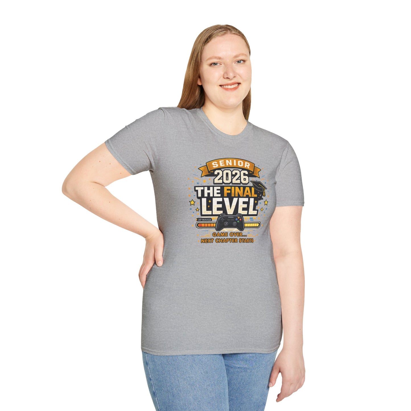 Senior 2026 The Final Level Gamer Graduation T-Shirt, Class of 2026 Game Over Next Chapter Starts Tee for Boys Girls Grad