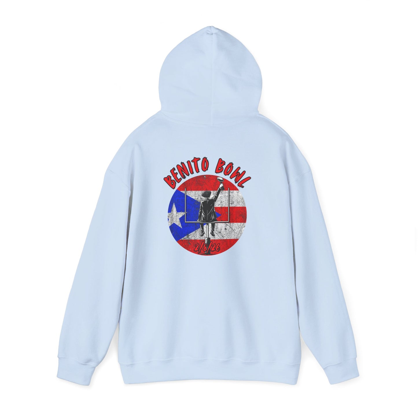 Benito Bowl 2/8/26 Hoodie – Puerto Rico Heritage, Boricua Pride Football Benito Fan Hoodie