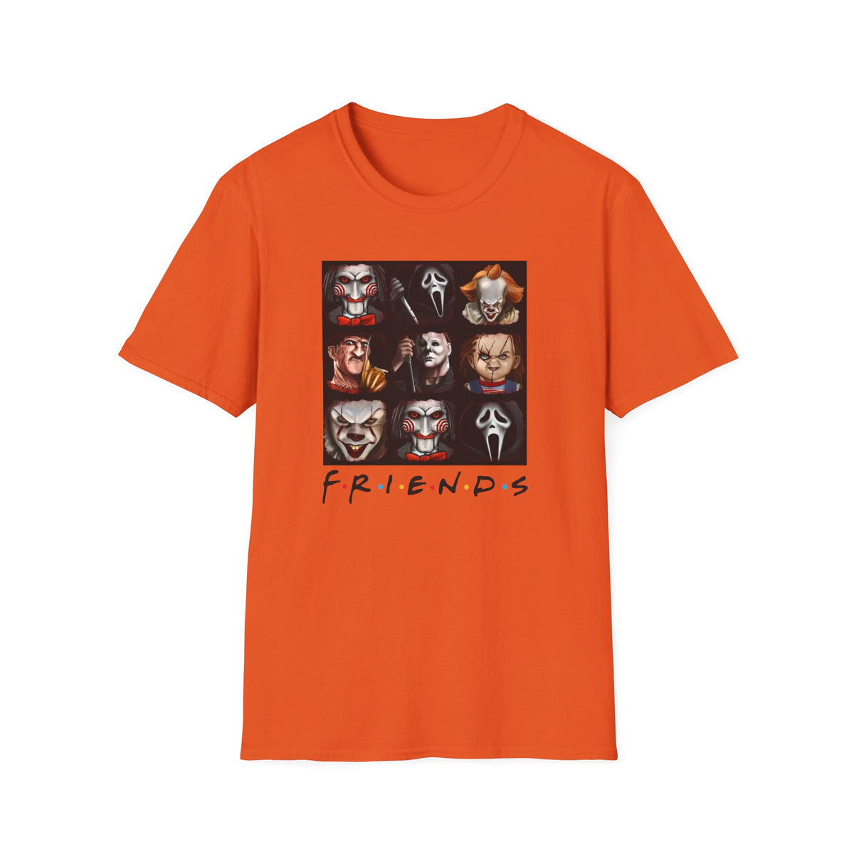Horror Movie Villains Halloween Softstyle T-Shirt, Scary Movie Tee, Halloween Shirt, Horror Movie Fan Gift, Horror Movie Characters