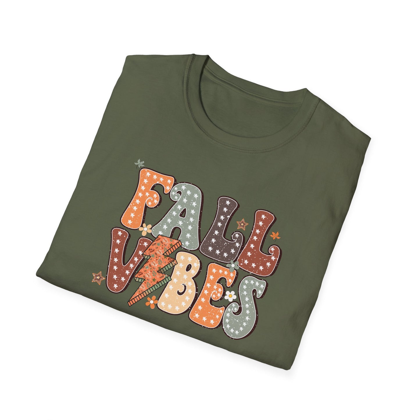 Fall Vibes T-Shirt, Autumn Graphic Tee, Cozy Shirt, Relaxing Casual Top, Seasonal Clothing, Thanksgiving Tee, Friendsgiving gift