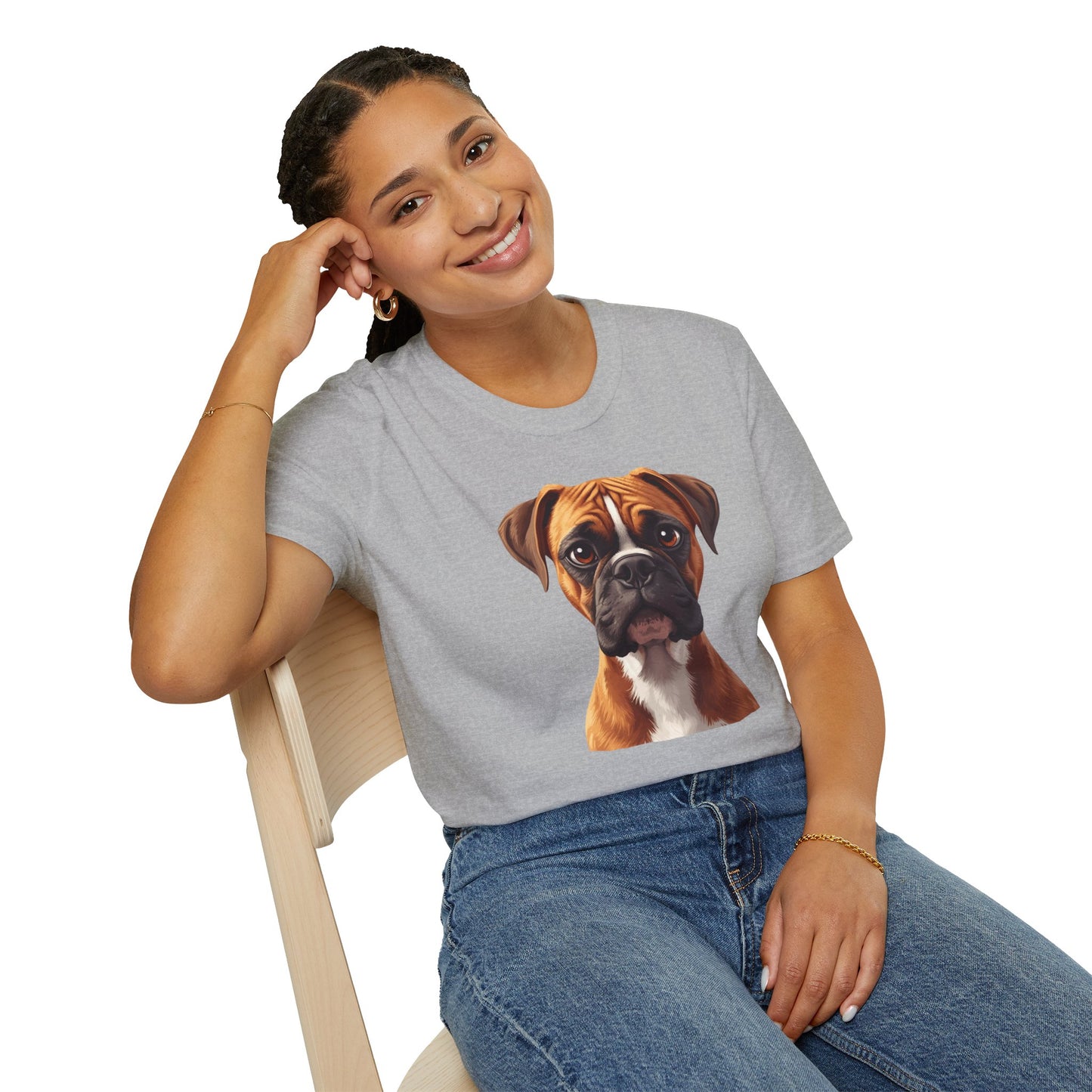 Boxer Dog Portrait Shirt – Boxer Dog Lover Gift, Cute Dog Mom Tee, Dog Dad Shirt, Pet Breed Apparel