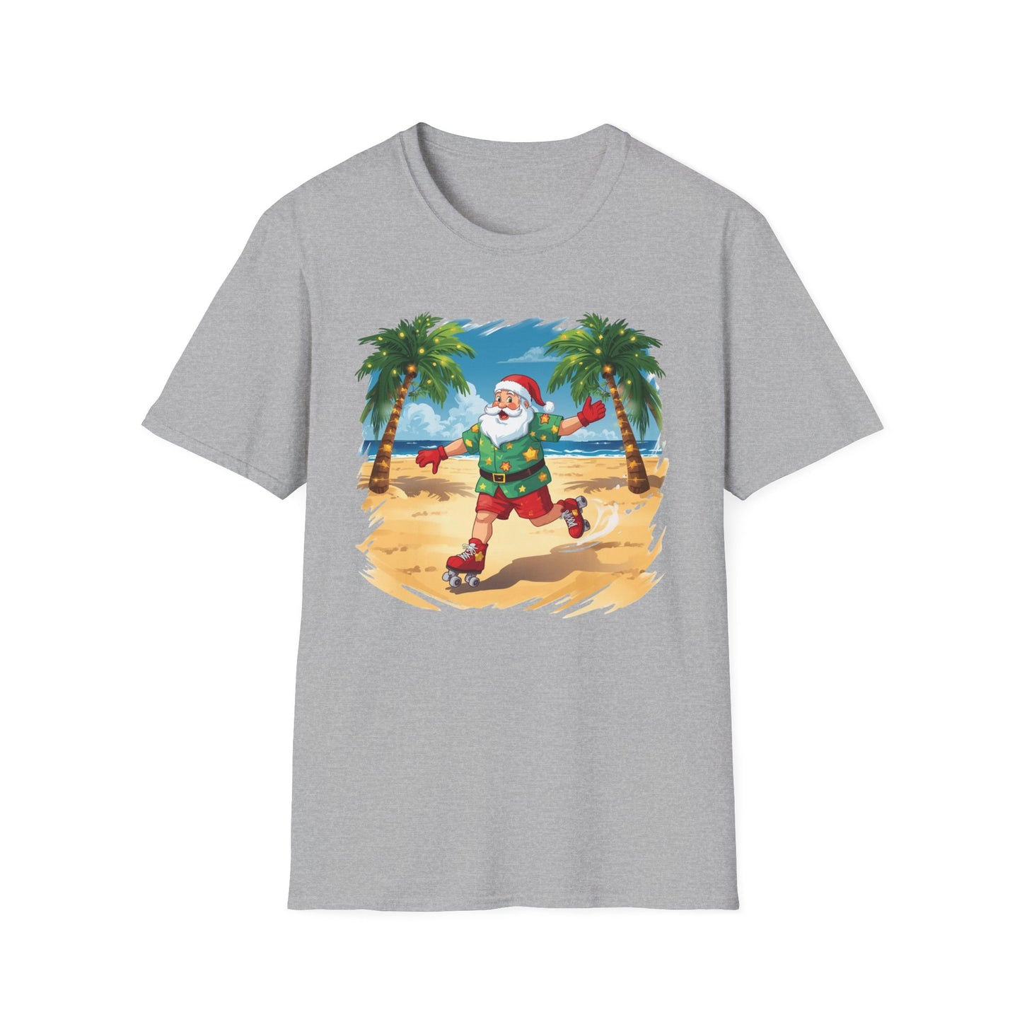 Tropical Santa skating shirt, Family Christmas Shirts, Christmas T Shirt, Holiday Shirt, Cute Xmas Shirt for the family, Holiday Gift
