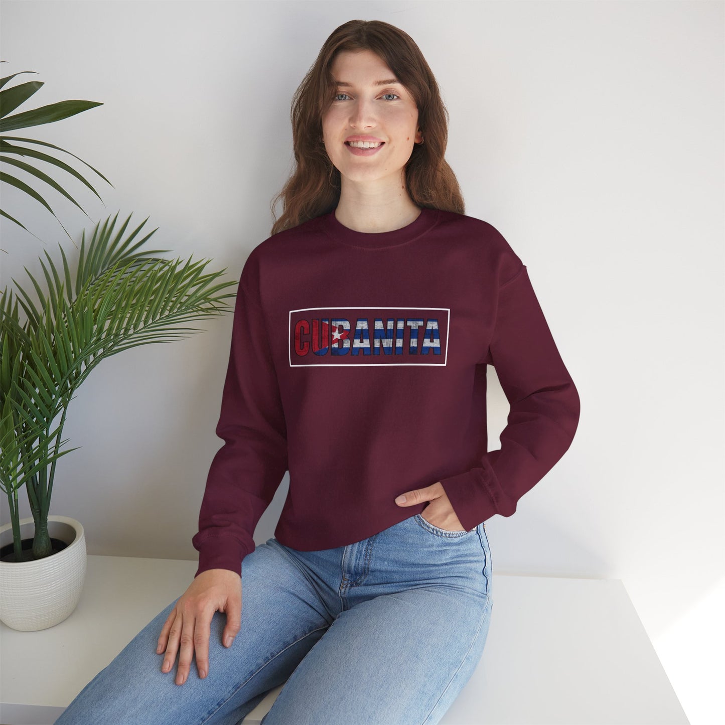 CUBANITA Sweatshirt – Cuban Flag Sweatshirt for Women, Latina Pride Sweatshirt, Cuba Heritage Top, Cuban Culture Graphic Sweatshirt