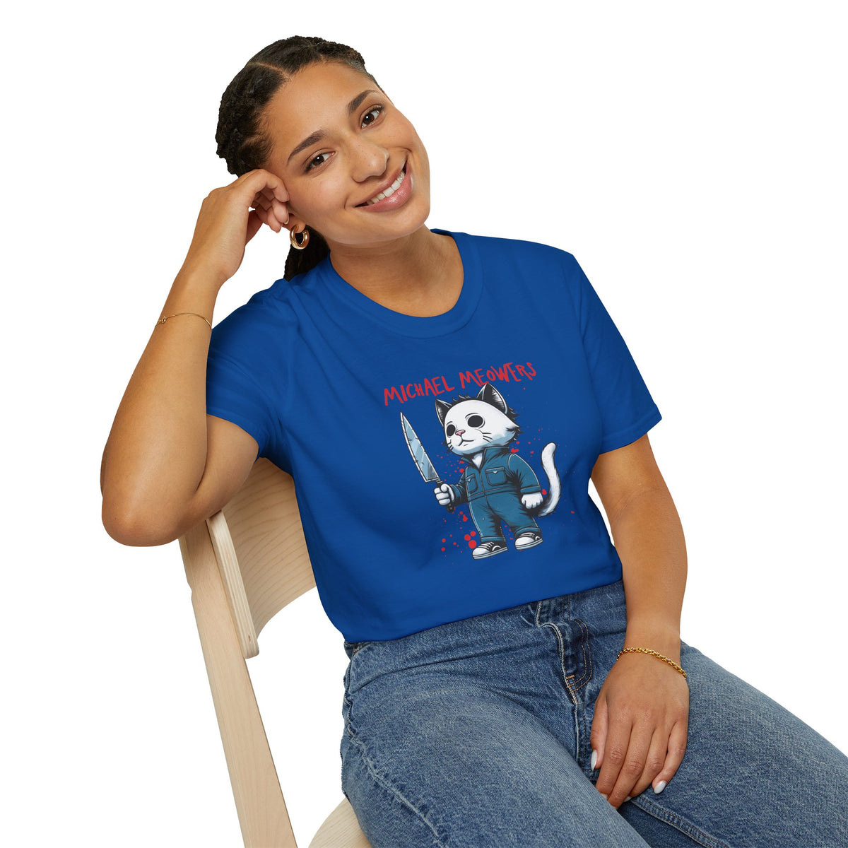 Michael Meowers Halloween Funny Cat T-Shirt, Scary Movie Tee, Halloween Cat Shirt, Horror Movie Cat Fan Gift, Horror Movie Character