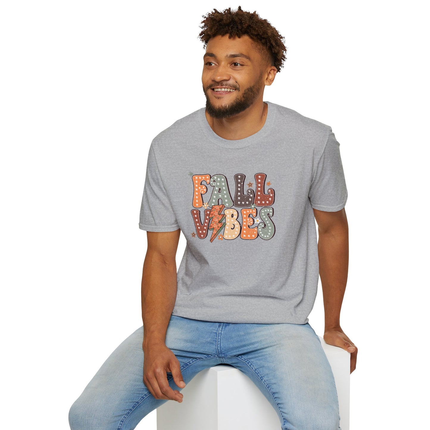 Fall Vibes T-Shirt, Autumn Graphic Tee, Cozy Shirt, Relaxing Casual Top, Seasonal Clothing, Thanksgiving Tee, Friendsgiving gift