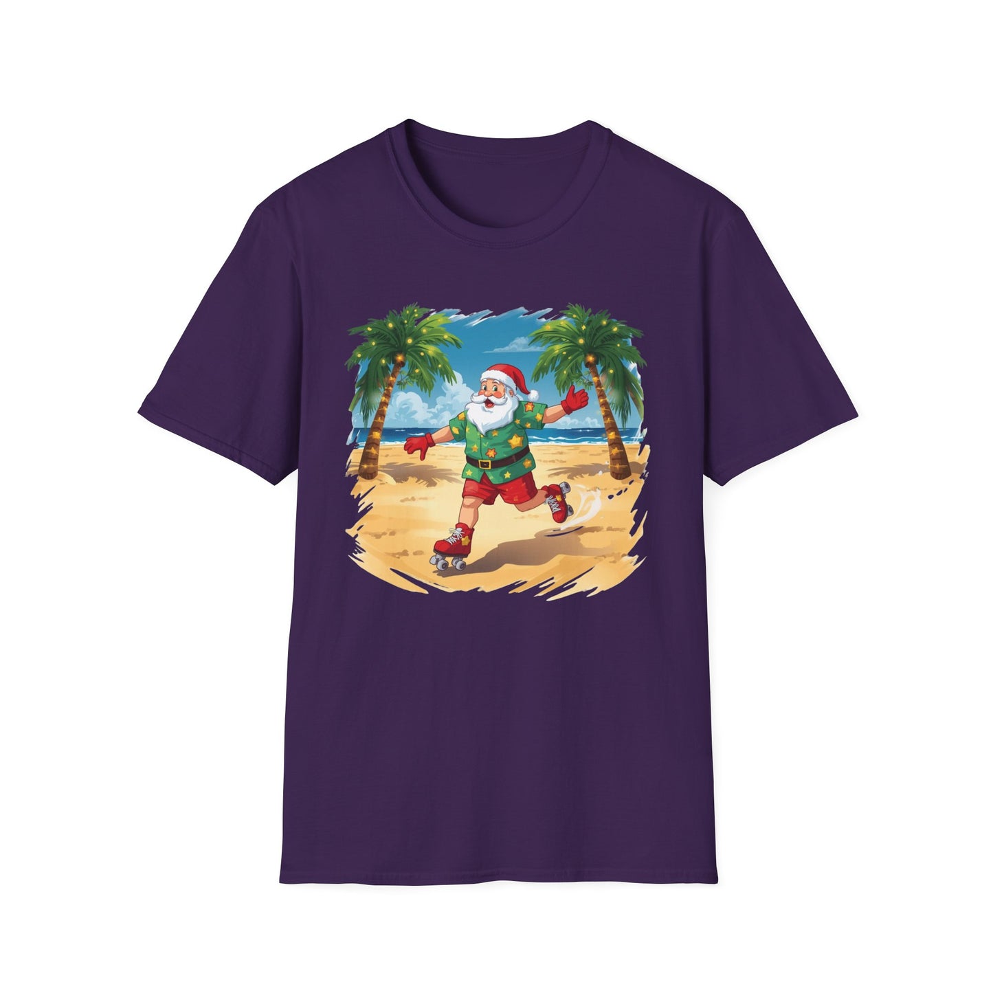 Tropical Santa skating shirt, Family Christmas Shirts, Christmas T Shirt, Holiday Shirt, Cute Xmas Shirt for the family, Holiday Gift