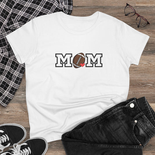 Football Mom Shirt, Sports Mom Gift, Cotton T-Shirt, Football Fan Apparel, Mother's Day Tee, Mom loves Football, Sports Mom