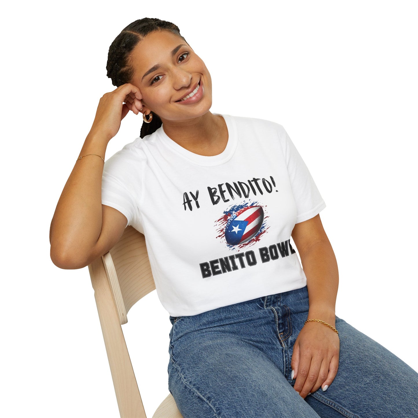 Ay Bendito! Benito Bowl T-Shirt, Halftime Benito Shirt, Football Fan Gift, Benito Tee, Puerto Rico Heritage Boriqua Pride Gift