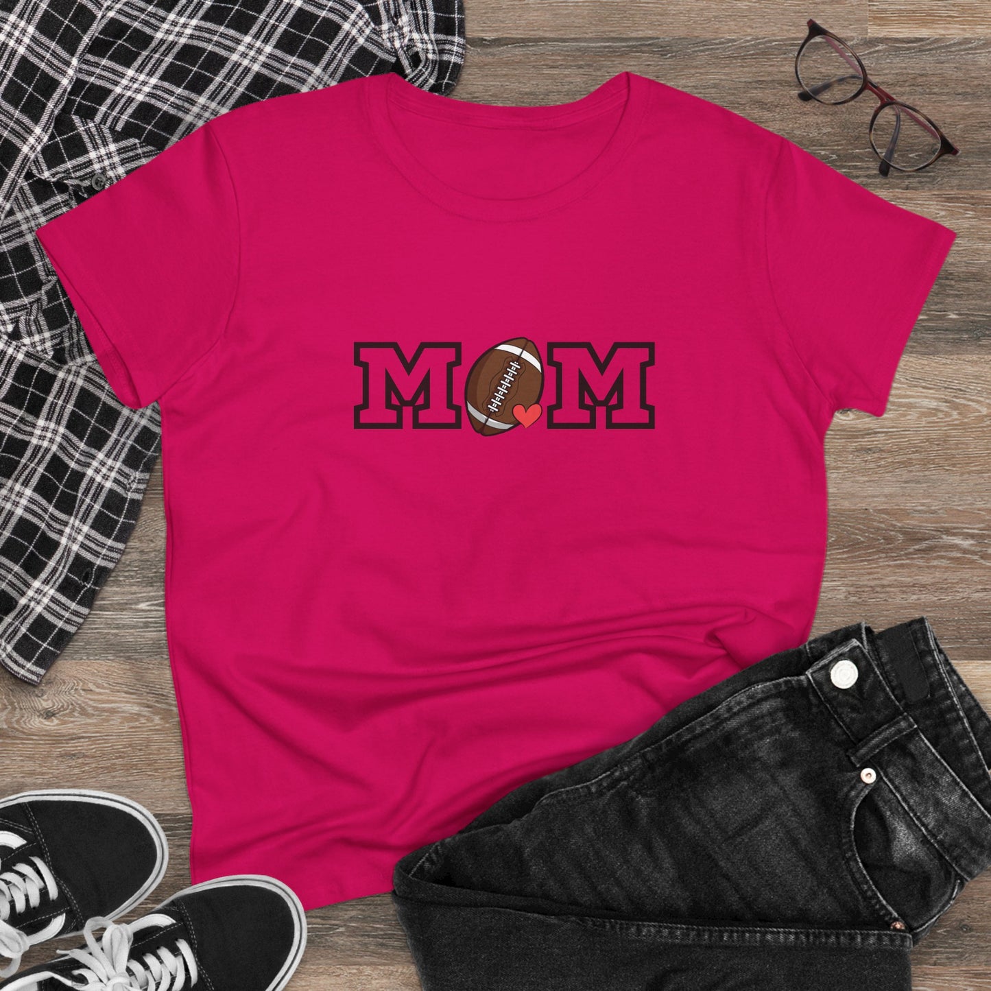 Football Mom Shirt, Sports Mom Gift, Cotton T-Shirt, Football Fan Apparel, Mother's Day Tee, Mom loves Football, Sports Mom