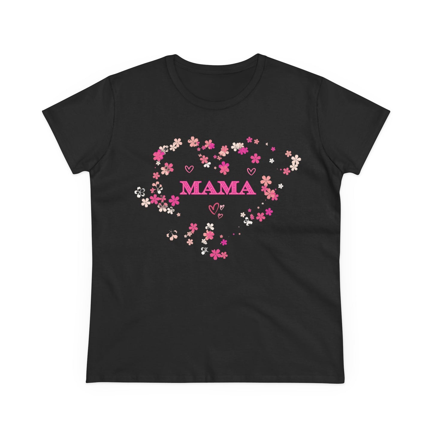 Floral Mama Women's Tee, Mother's Day Shirt, Heart Print Shirt, Mom Gift Shirt, Motherhood Tee, Mom Gift, MAMA Pride Shirt