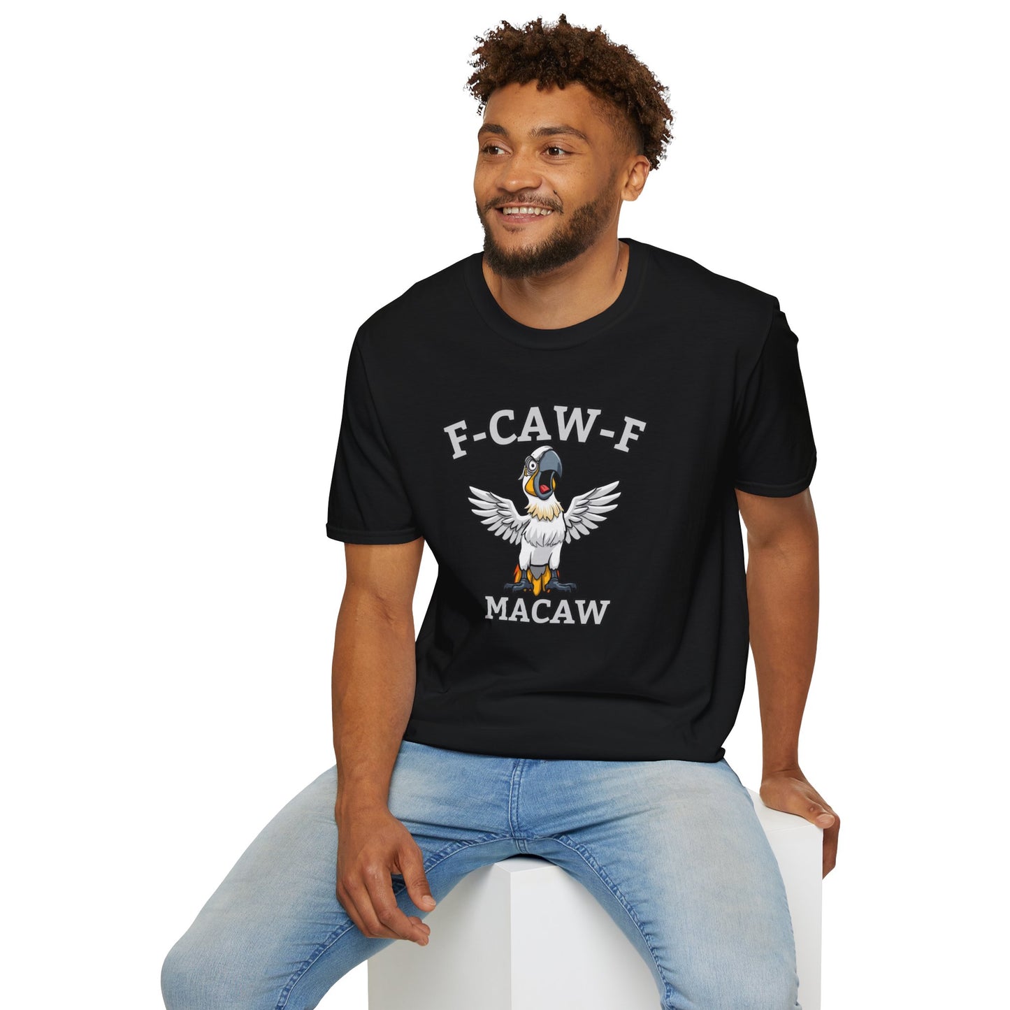 Funny F-CAW-F Macaw Parrot T-Shirt, Parrot Lover Shirt, Macaw Tee, Humorous Top, Macaw Parrot Apparel, Gift for him, Gift for her