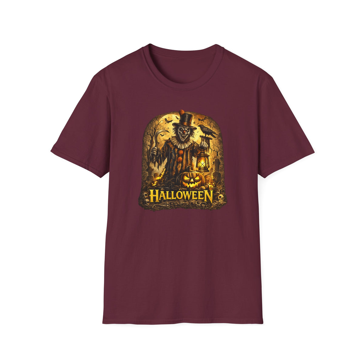 Halloween Horror Shirt, Creepy Clown T-Shirt, Scary Pumpkin Graveyard Tee, Spooky Season Shirt, Halloween Party Gift