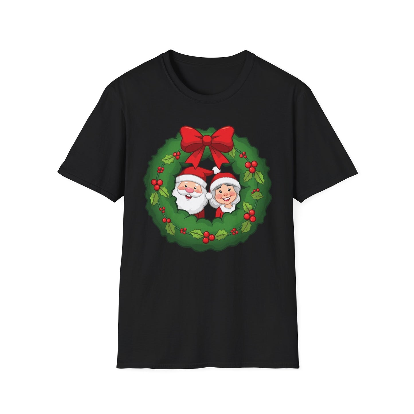 Santa and Mrs. Claus in a Wreath Shirt, Family Christmas Shirts, Christmas T Shirt, Holiday Shirt, Cute Xmas Shirt for the family, Holiday Gift