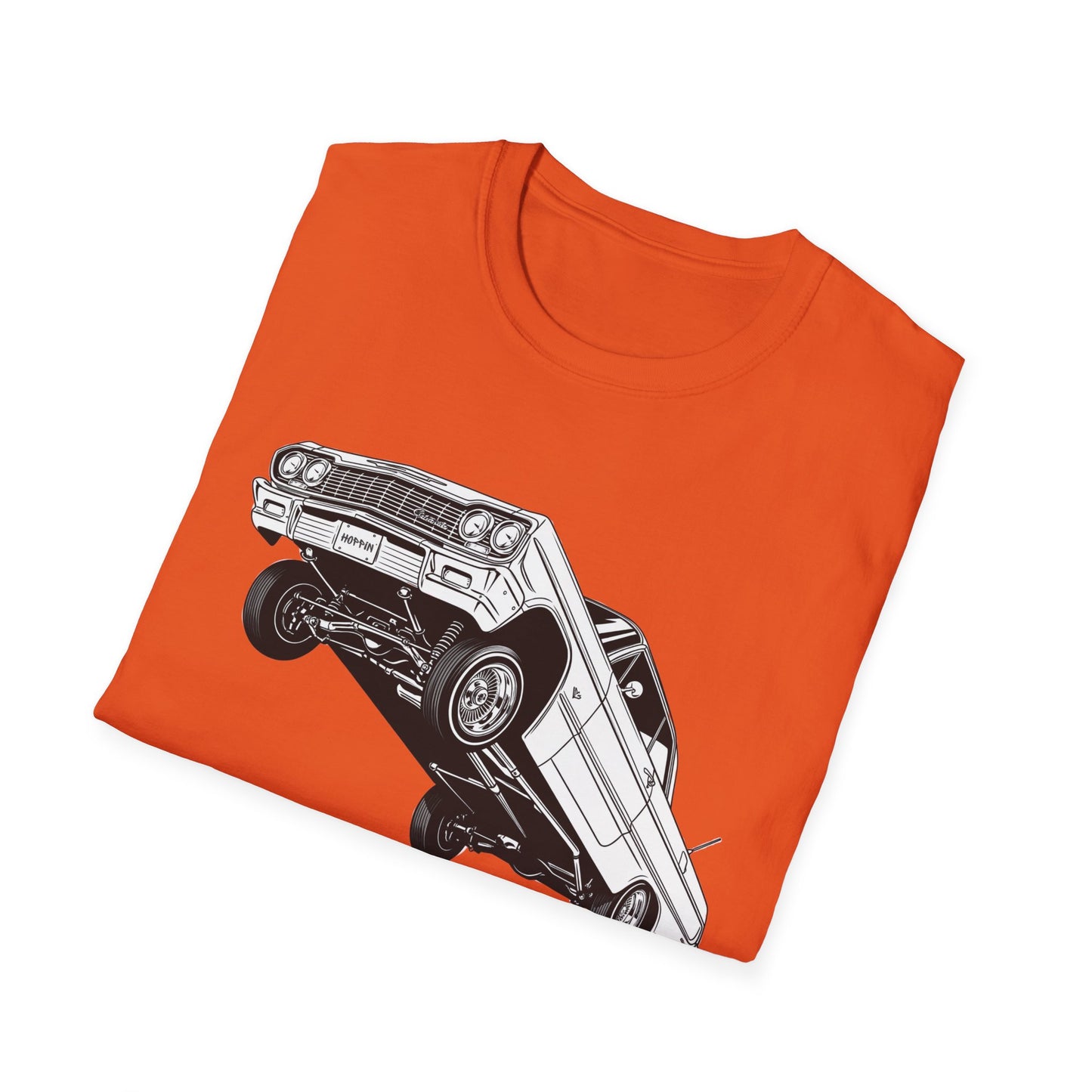 1964 Chevy Impala Hydraulics Lowrider Ink Drawing T-Shirt - Old School Hip Hop Cholo Art Tee Design - Chicano Car Club Graphic Tee