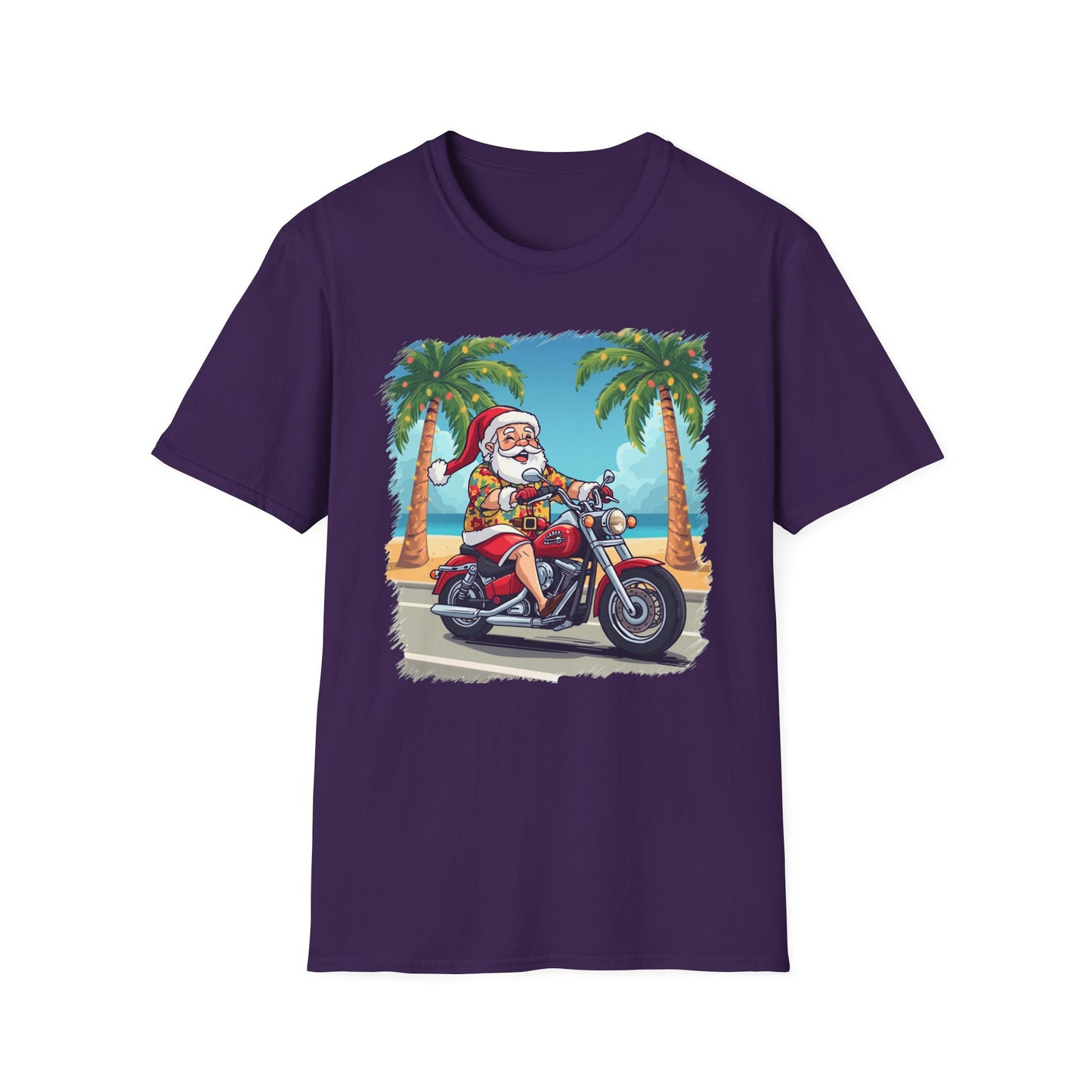 Tropical Santa riding a motorcycle shirt, Family Christmas Shirts, Christmas T Shirt, Holiday Shirt, Cute Xmas Shirt for the family, Holiday Gift