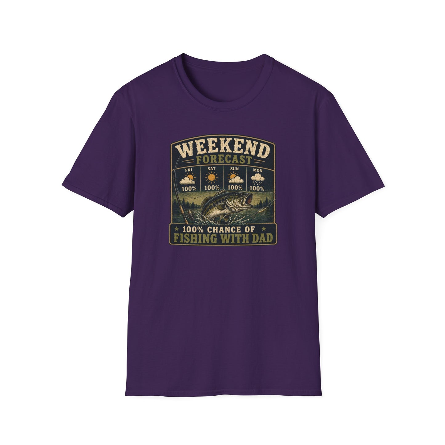 Fishing Dad Shirt, Weekend Forecast Fishing with Dad Tee, Bass Fishing T-Shirt, Fathers Day Gift for Dad, Fisherman Shirt