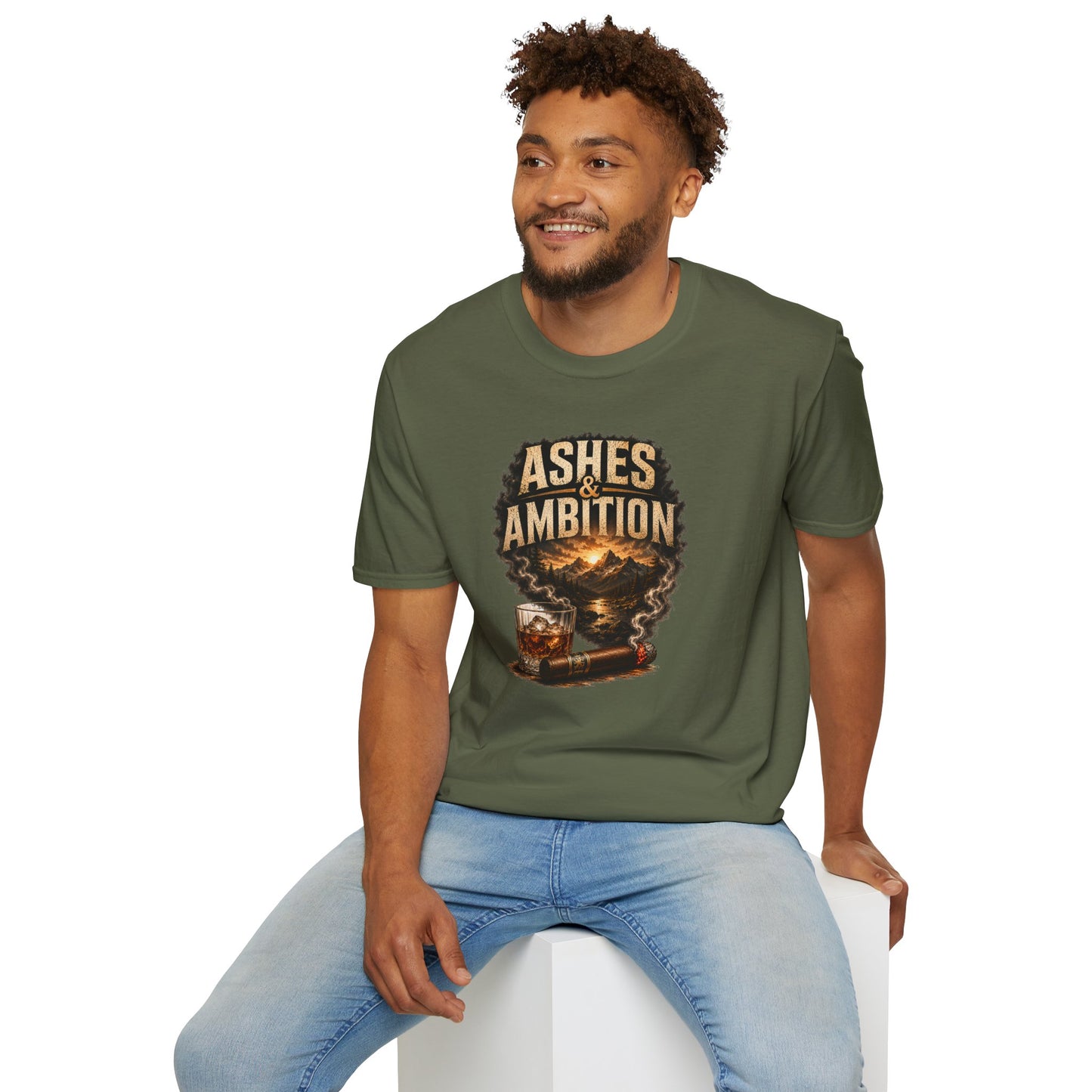 Ashes & Ambition Mountain Retreat T-Shirt – Cigar & Whiskey Lifestyle Tee