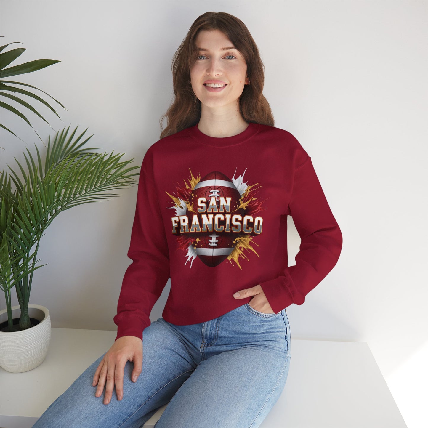 San Francisco Football Sweatshirt, San Francisco Team Sweatshirt, Football Gift for San Fran Fans, Game Day Fan Apparel, Football Fan Gift