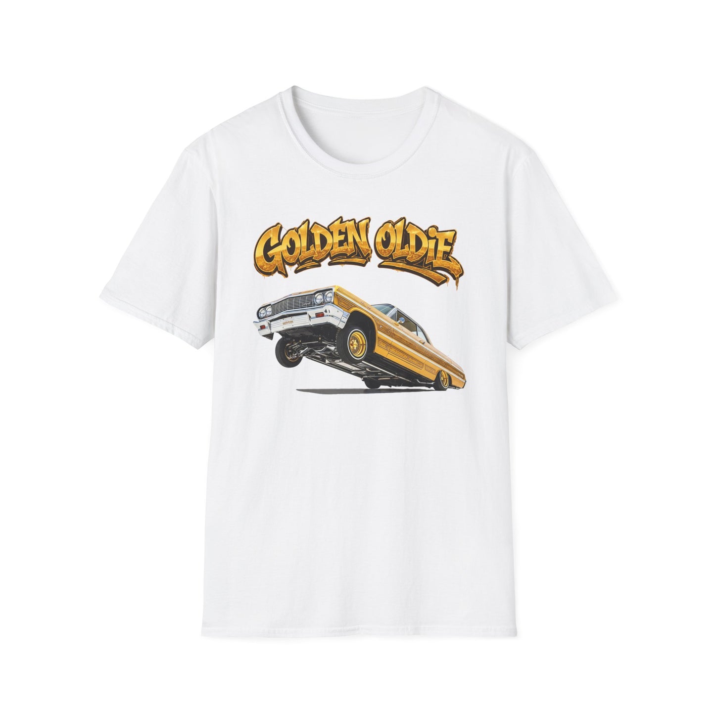 Golden Oldie Lowrider Shirt, Classic Car Tee, Vintage Auto Graphic Shirt, Car Enthusiast Gift, Retro Car Lover Tee