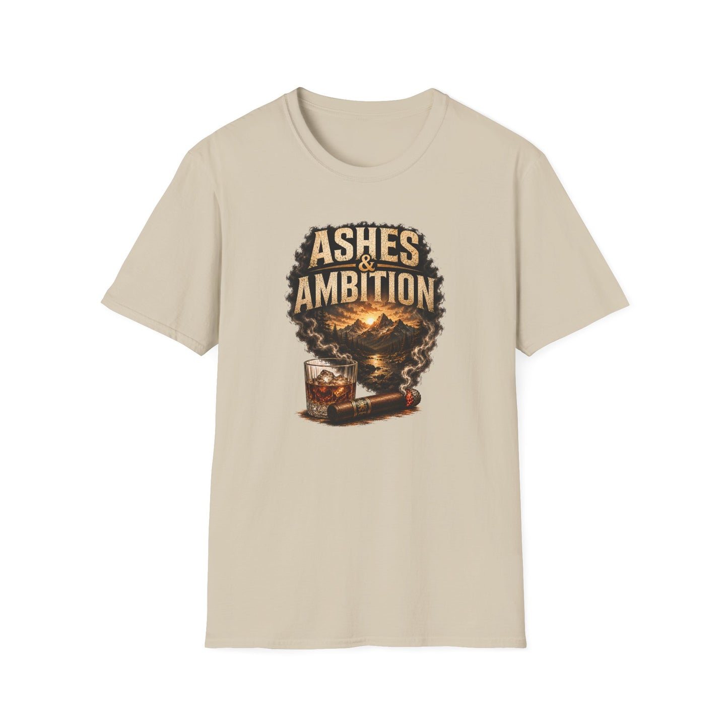 Ashes & Ambition Mountain Retreat T-Shirt – Cigar & Whiskey Lifestyle Tee