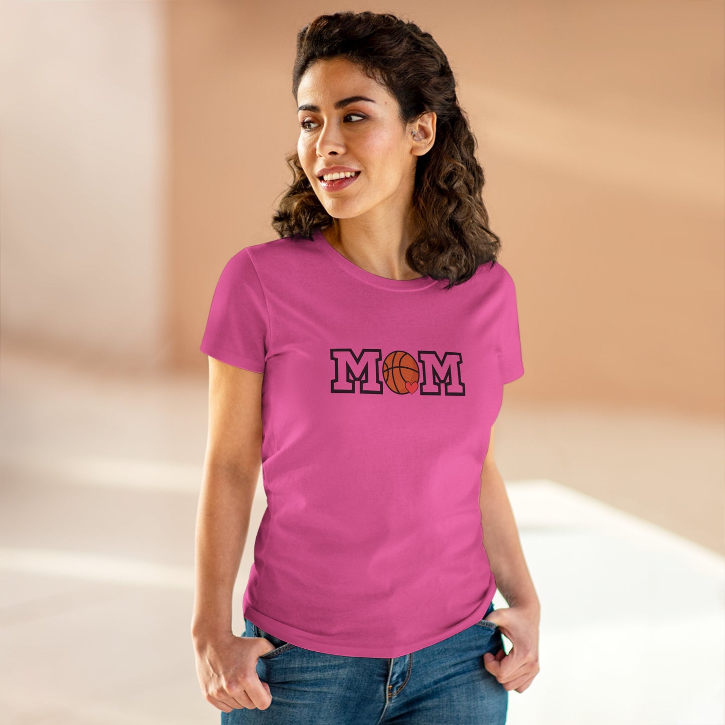 Basketball Mom Shirt, Sports Mom Gift, Cotton T-Shirt, Basketball Fan Apparel, Mother's Day Tee, Mom loves Basketball, Sports Mom