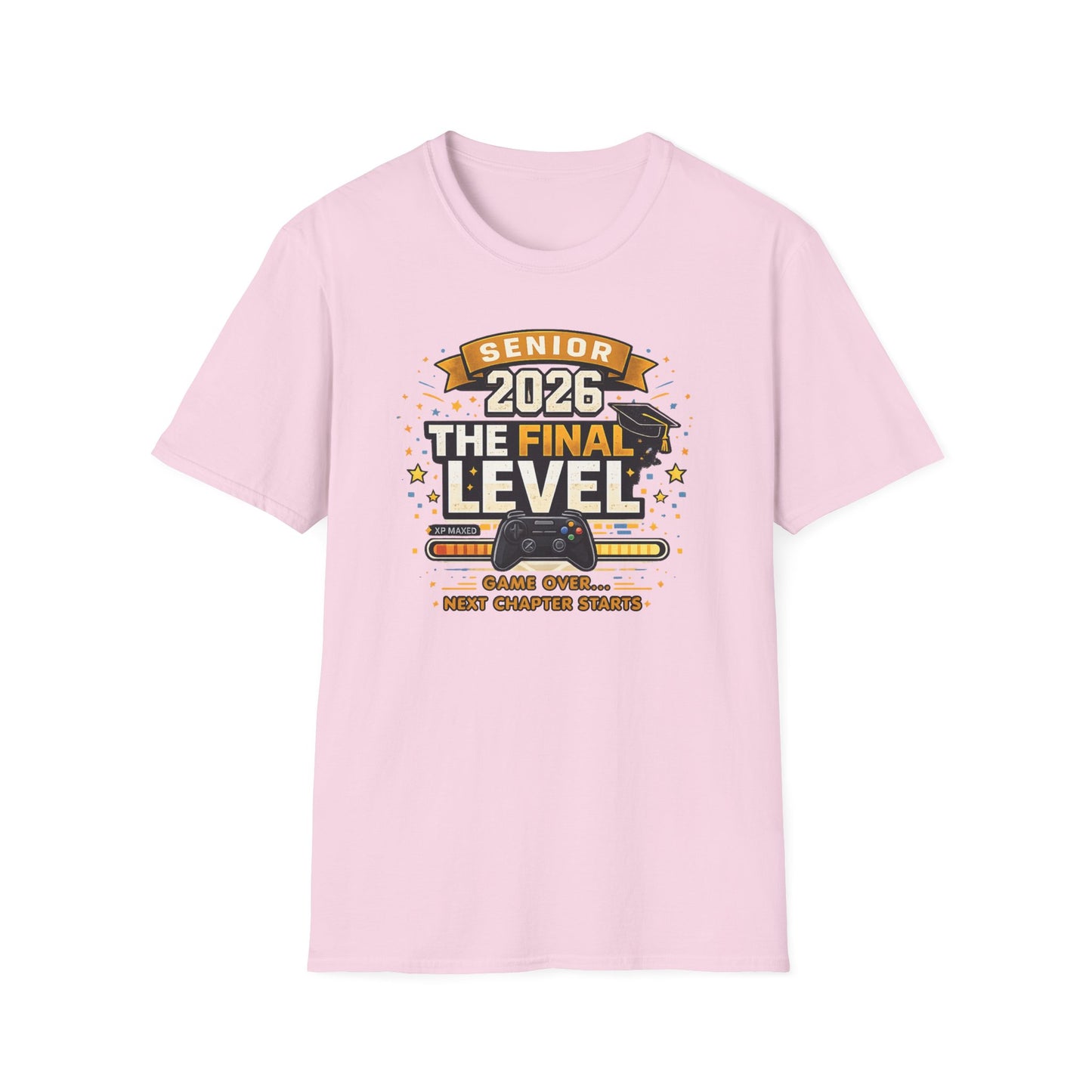 Senior 2026 The Final Level Gamer Graduation T-Shirt, Class of 2026 Game Over Next Chapter Starts Tee for Boys Girls Grad