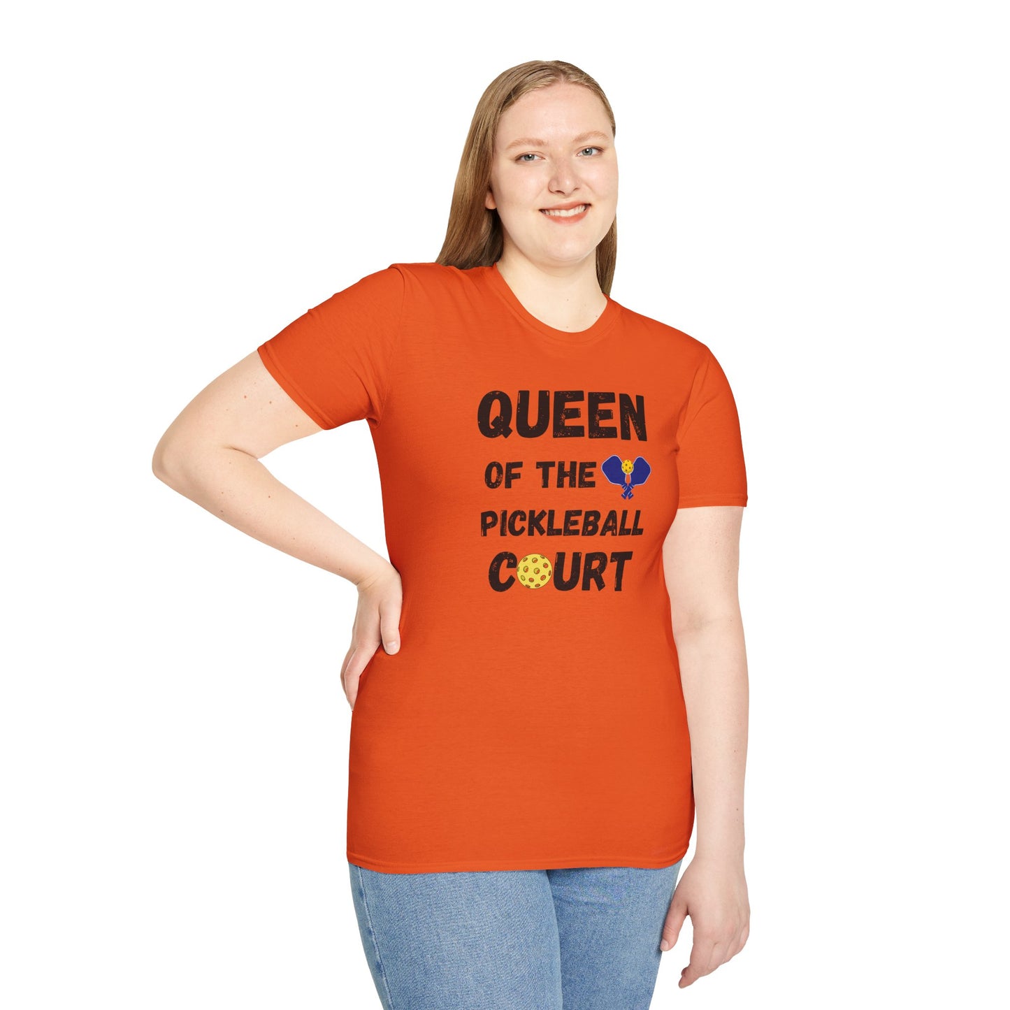 Queen of the Pickleball Court Unisex Softstyle T-Shirt, Pickleball Gift, Pickleball Apparel, Pickleball Lover Shirt, Pickleball Player Tee,