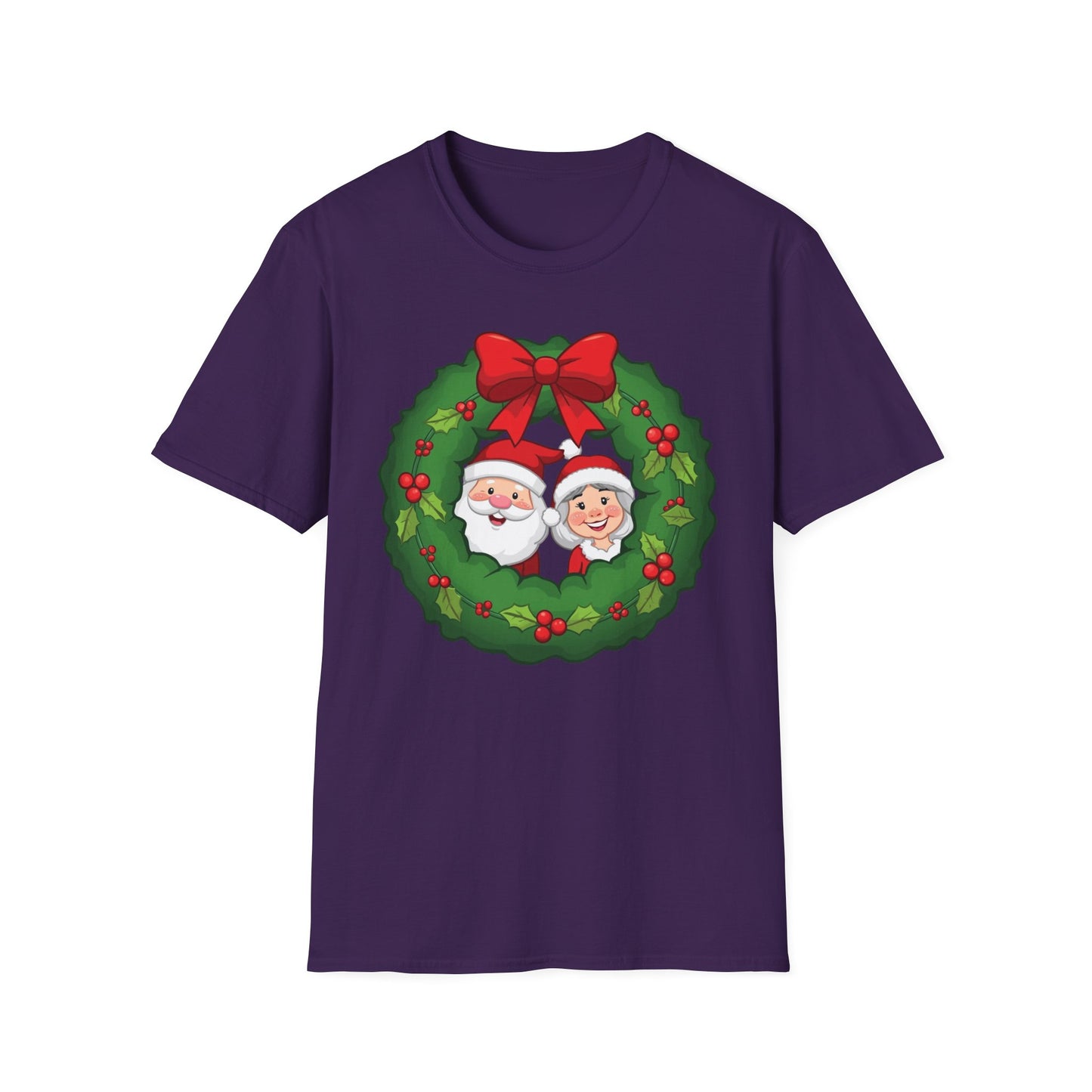 Santa and Mrs. Claus in a Wreath Shirt, Family Christmas Shirts, Christmas T Shirt, Holiday Shirt, Cute Xmas Shirt for the family, Holiday Gift