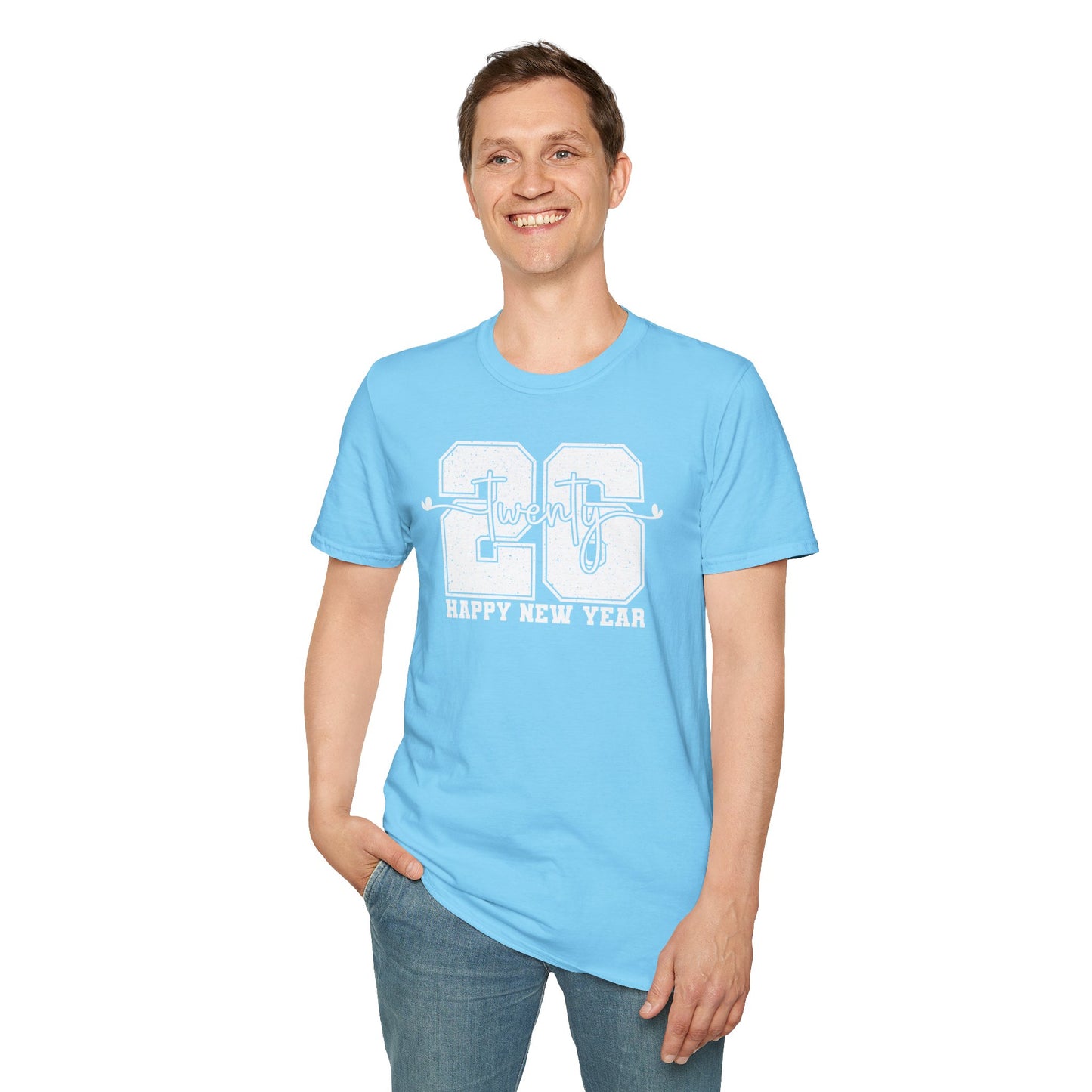 Happy New Year 2026 T-Shirt – Distressed Varsity 26 Twenty New Year Shirt, Retro College Style NYE Tee, New Year’s Eve Party Graphic Top