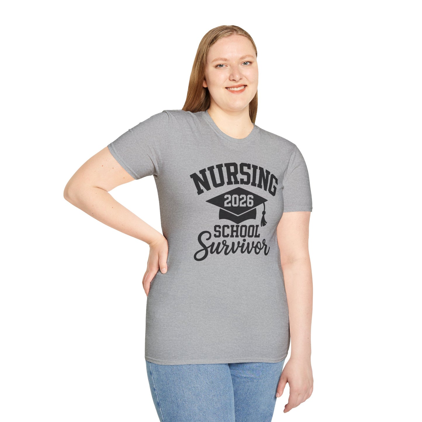 Nursing 2026 School Survivor T-Shirt, Nurse Graduation Shirt, RN Student Gift, Nursing School Grad Tee